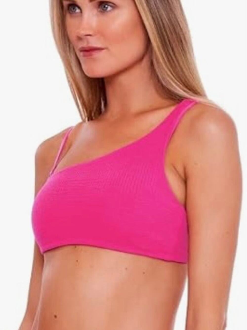 Becca by Becca Virtue Pucker Up Lani Asymmetrical Swim Top L NWT